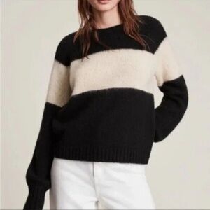 ALLSAINTS Lou Uno Pullover Sweater Women's Size S Black/Cream